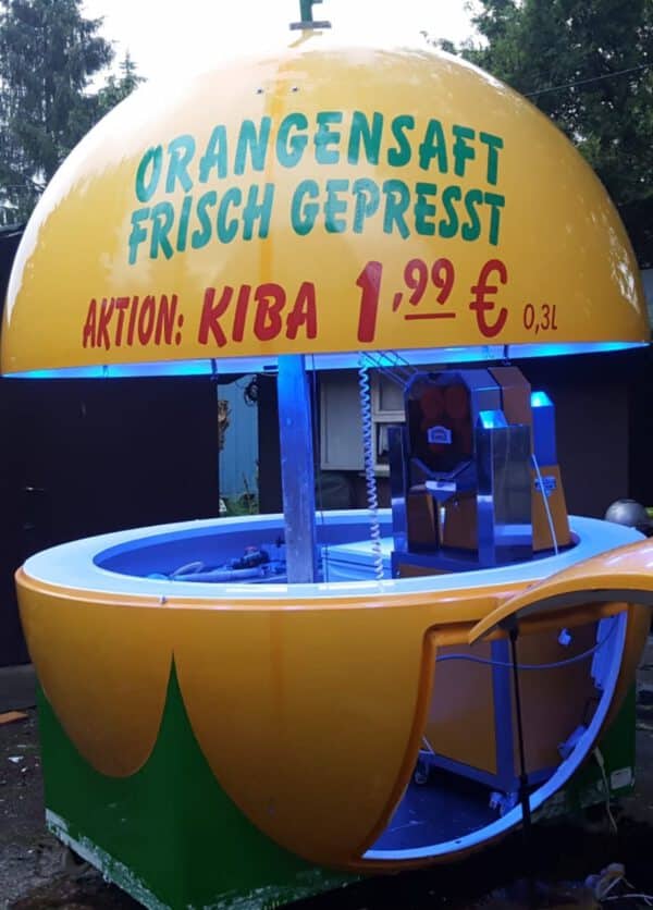 BIG ORANGE „Die-SaftBar“ mit Zumex Orangensaftpresse + Kühlschrank + Waschbecken & großzügiger Arbeitsfläche 4